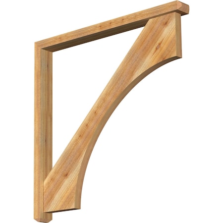 Ekena Millwork Westlake Craftsman Rough Sawn Bracket w/ Offset Brace, Western Red Cedar, 4"W x 42"D x 42"H BKT0402X42X42WTL04RWR